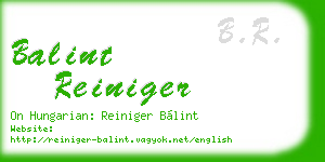 balint reiniger business card